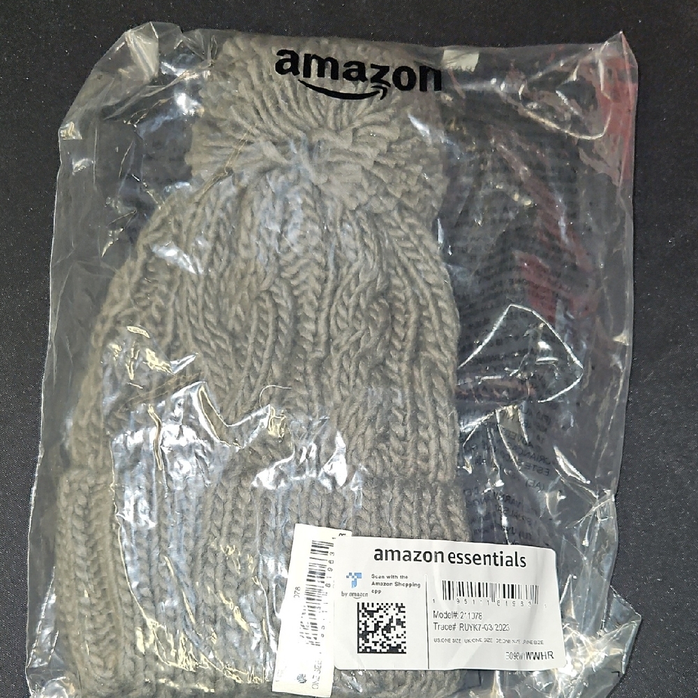 Amazon Essentials Soft Gray Knit Hat